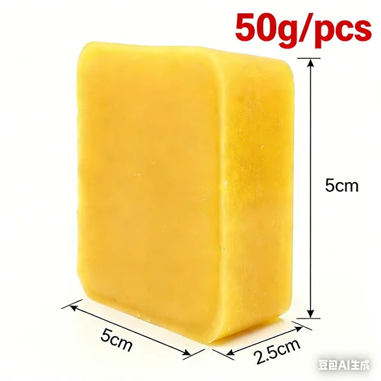 Natural Beeswax Block for Candle Making, Polishing & Leather Care - 45g