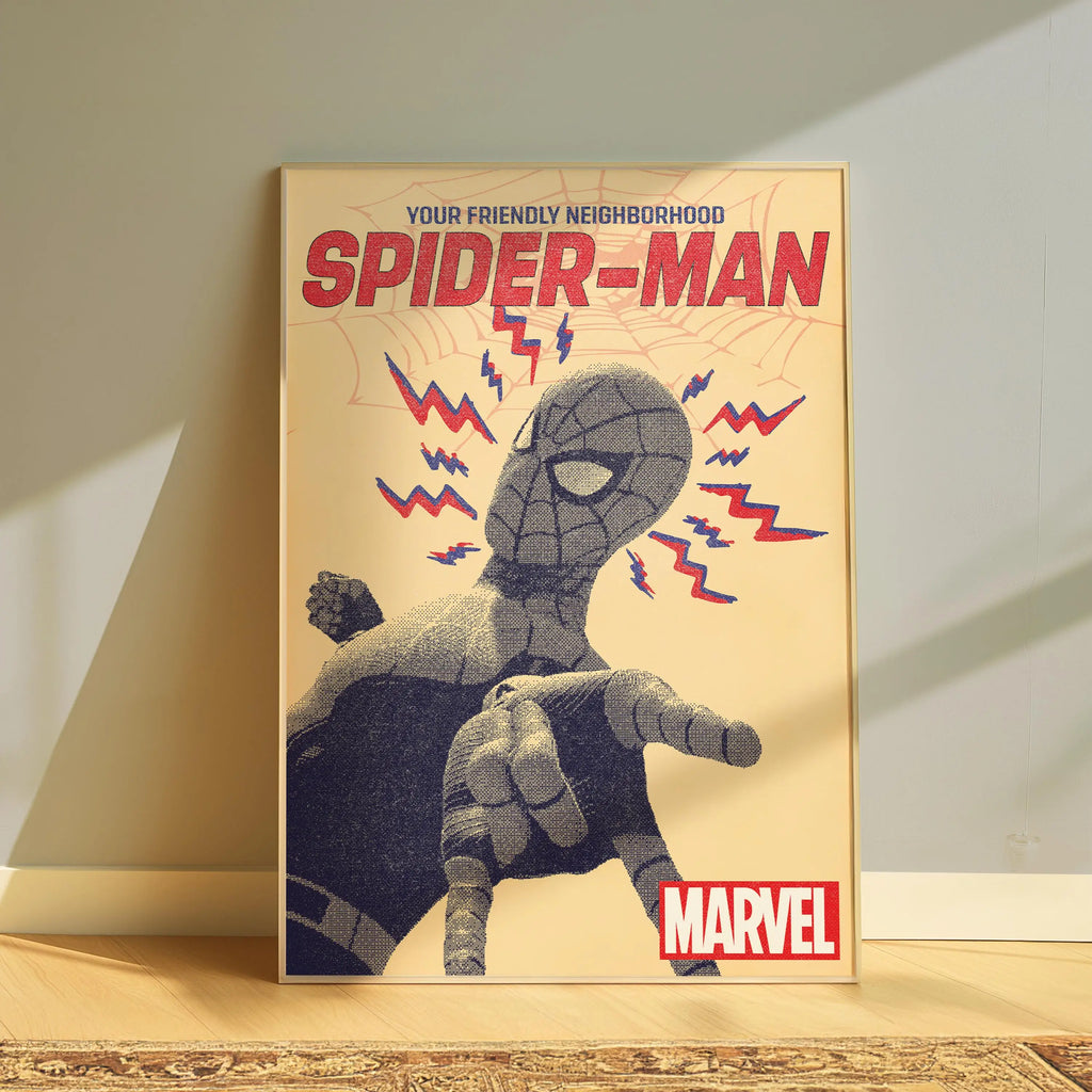 Retro Spider-Man Comic Poster Wall Art - Marvel Home Decor