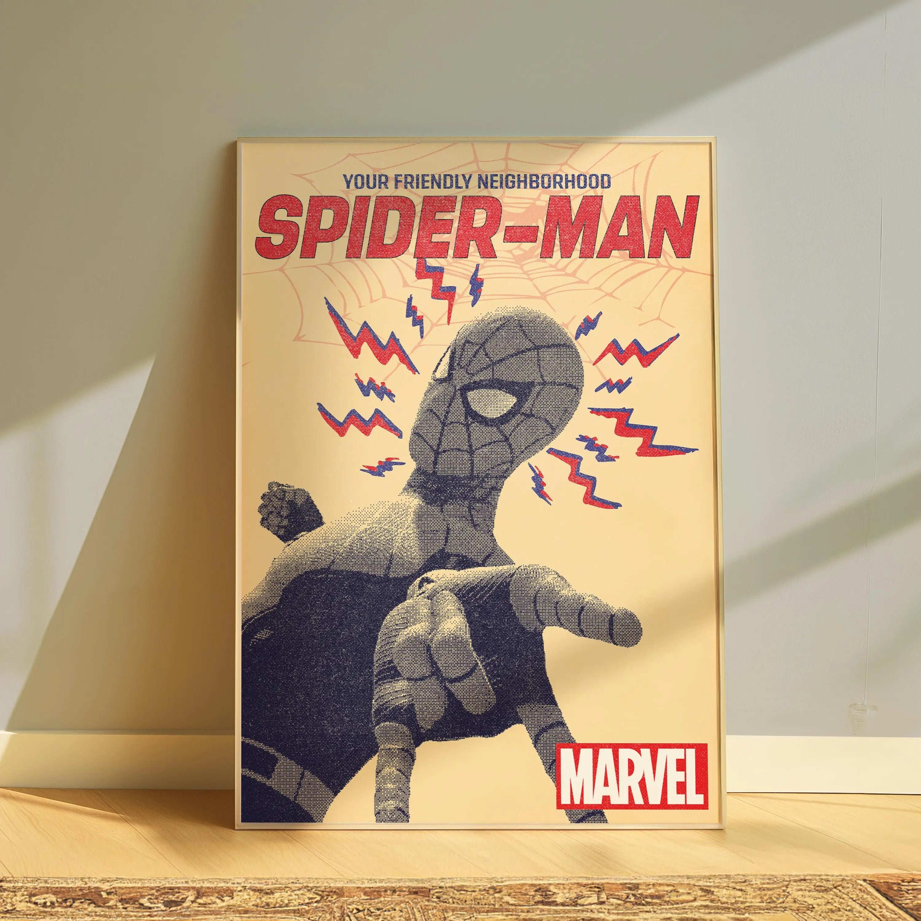 Retro Spider-Man Comic Poster Wall Art - Marvel Home Decor