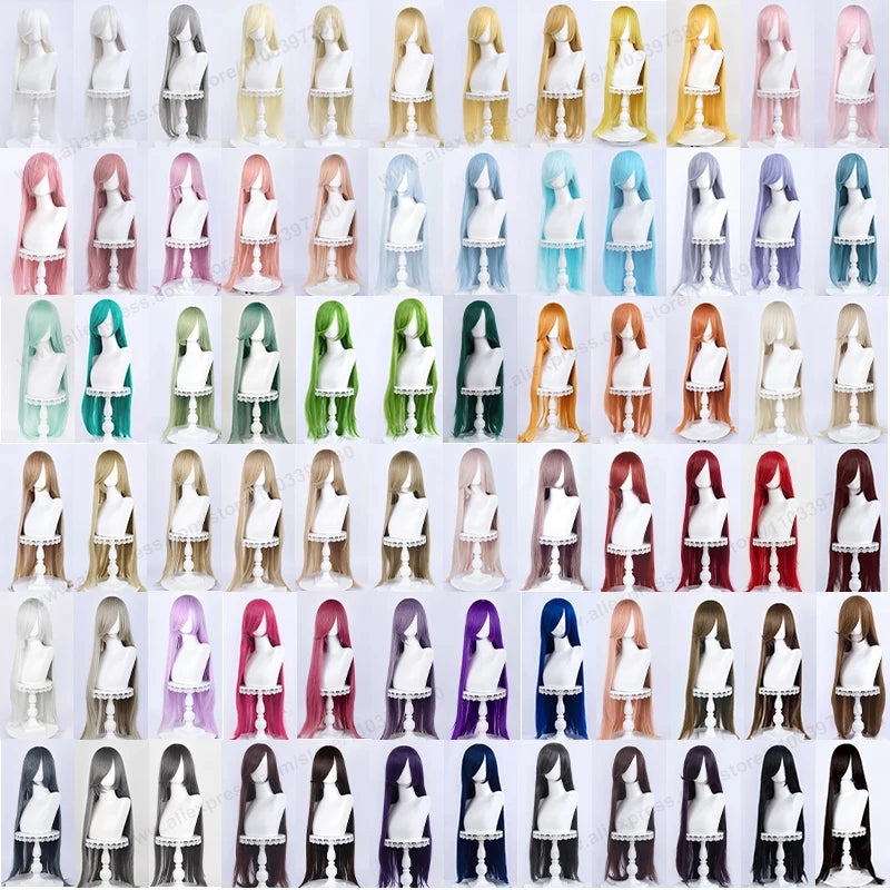 Long Synthetic Cosplay Wig 100cm Heat-Resistant Hair for Women - Multiple Colors
