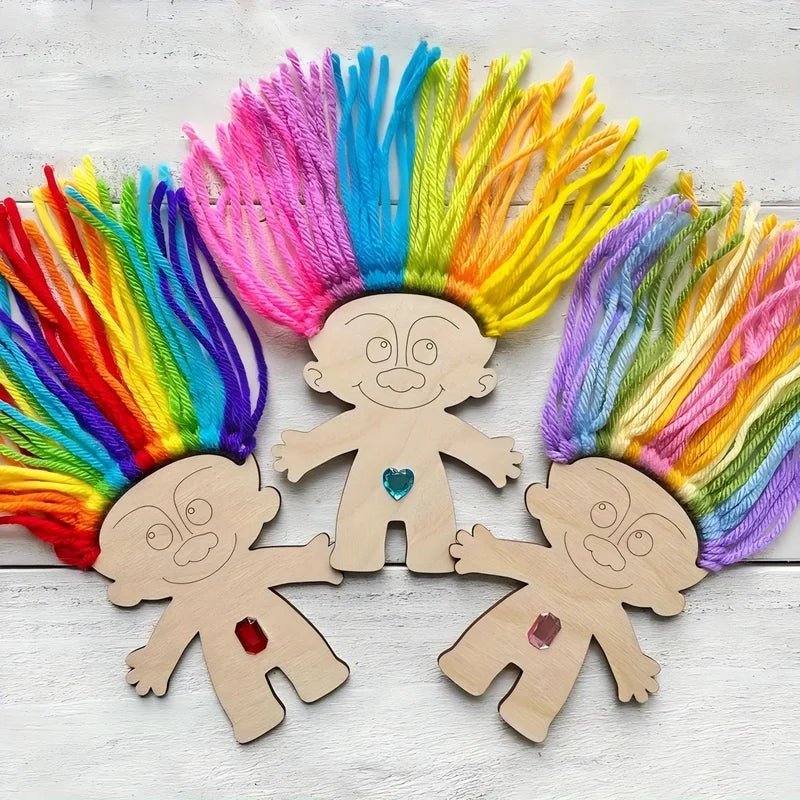 10pcs Wooden Mini Human Craft Figures for Parties Halloween Decorations New Year Gifts