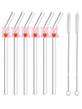 Cartoon Rabbit & Bear Glass Drinking Straws, Reusable Bendable Drinkware for Smoothies & Cocktails