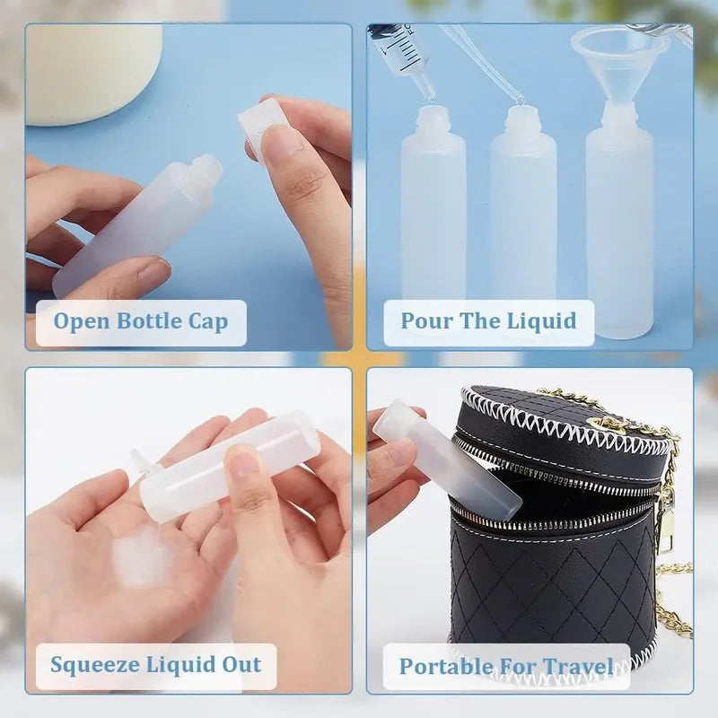 50PCS Travel Refillable Squeeze Bottles for Toiletries and Cosmetics