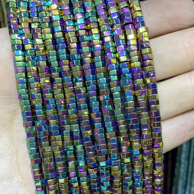 Natural Hematite Beads - Faceted Round Flat Spacer Jewelry Making Supplies