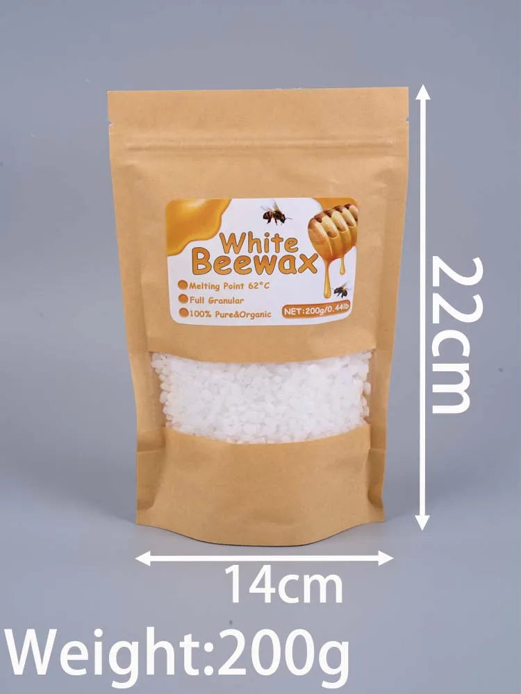 1000g Natural White Beeswax for Candle Making - Granular Raw Material