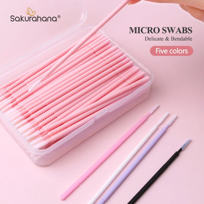 Disposable Micro Brush Set for Lash, Mascara & Makeup Application - 100 pcs