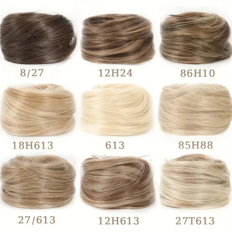 Human Hair Bun Ponytail Hairpiece for Women - Natural & Colorful Variants