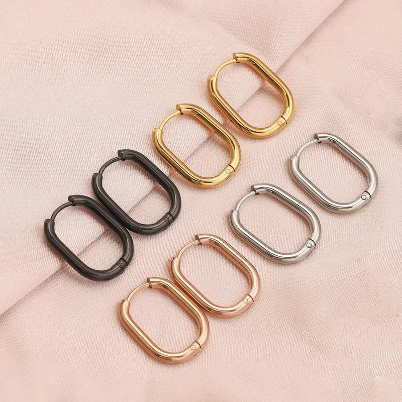 6PCS Stainless Steel Rectangle Earrings Ear Hooks Jewelry Findings for DIY Components