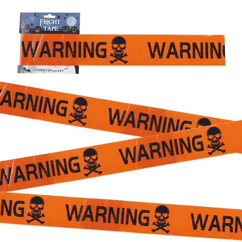 Halloween Warning Tape Signs 580x8.5cm Party Props Safety Warning Line