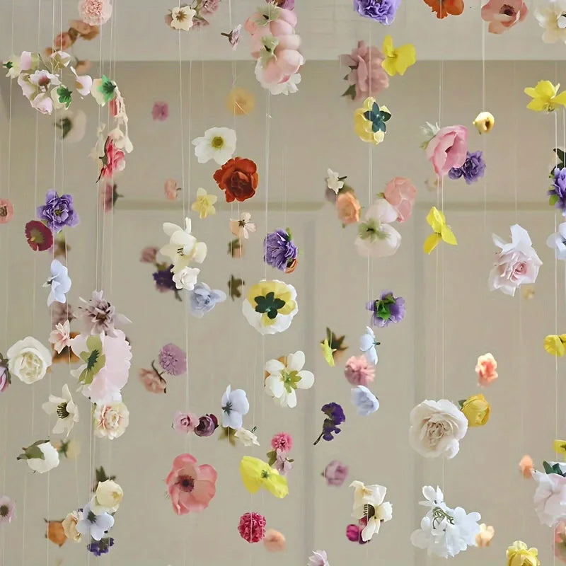 DIY Floating Flower Door Curtain Kit 20pcs Artificial Plant Scene Decoration