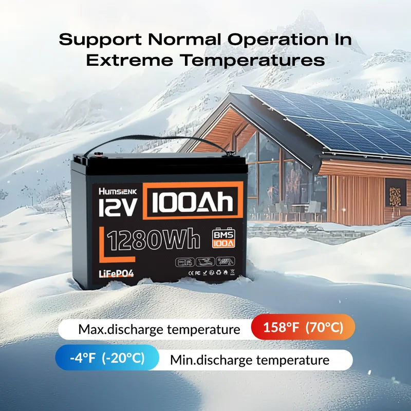 12V 100Ah Lithium Battery with BMS for RV, Van, Trolling Motor, Off-Grid