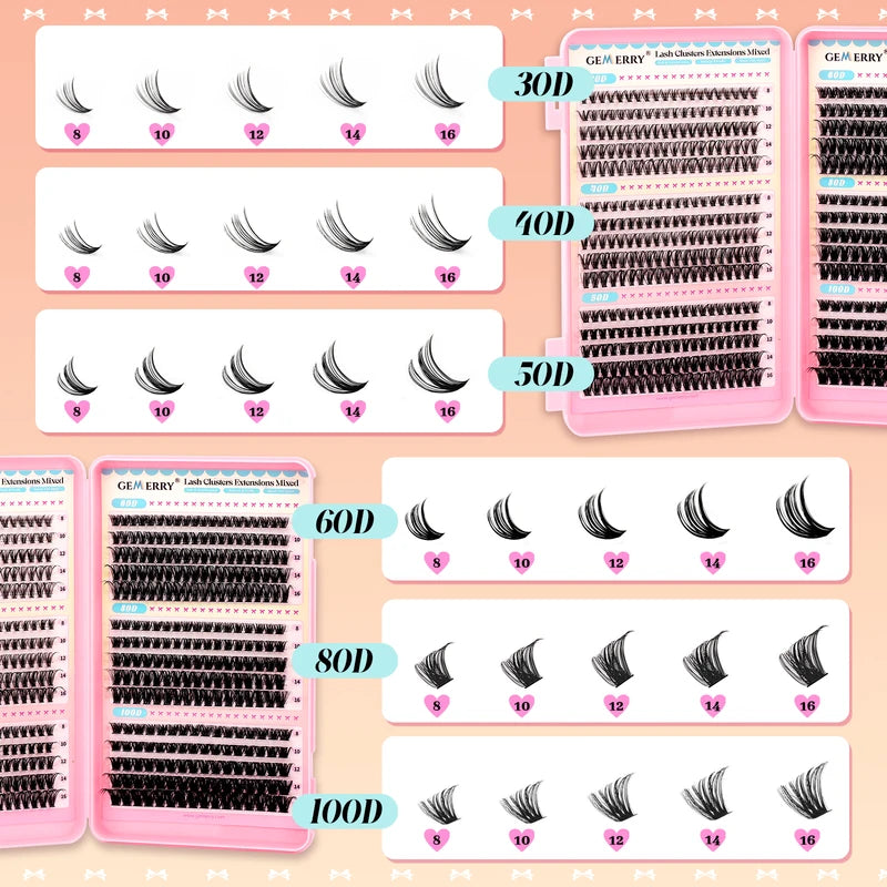 Cluster False Eyelashes Set DIY Extension Multi Style Natural Look Professional Makeup