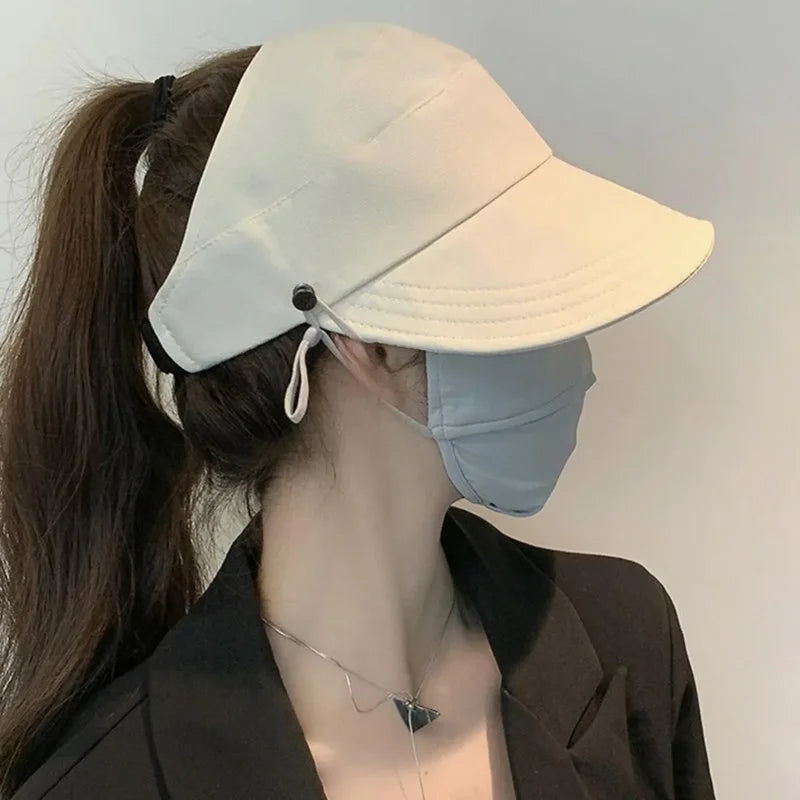 Summer Sun Hat for Women - Breathable, UV Protection Bucket Hat with Ponytail Hole
