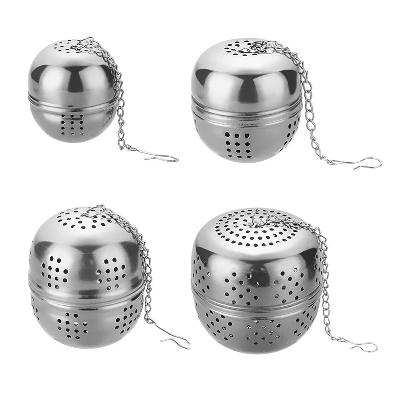 Stainless Steel Tea Leaking Ball Mesh Filter Set - Kitchen Tea Strainers