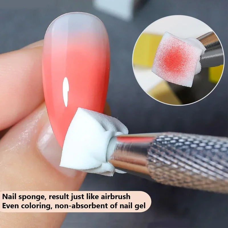 50Pcs Nail Art Sponge Set with Gradient and Grabber Tools for DIY Manicure