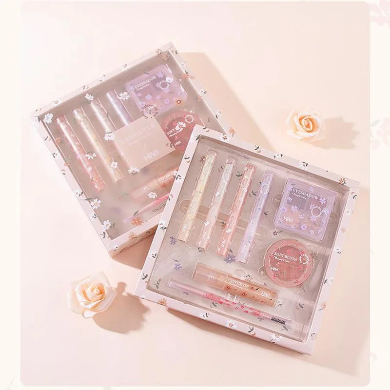 8-Piece Makeup Kit with Lipstick, Concealer, Eyeshadow, Eyebrow & Blush Set