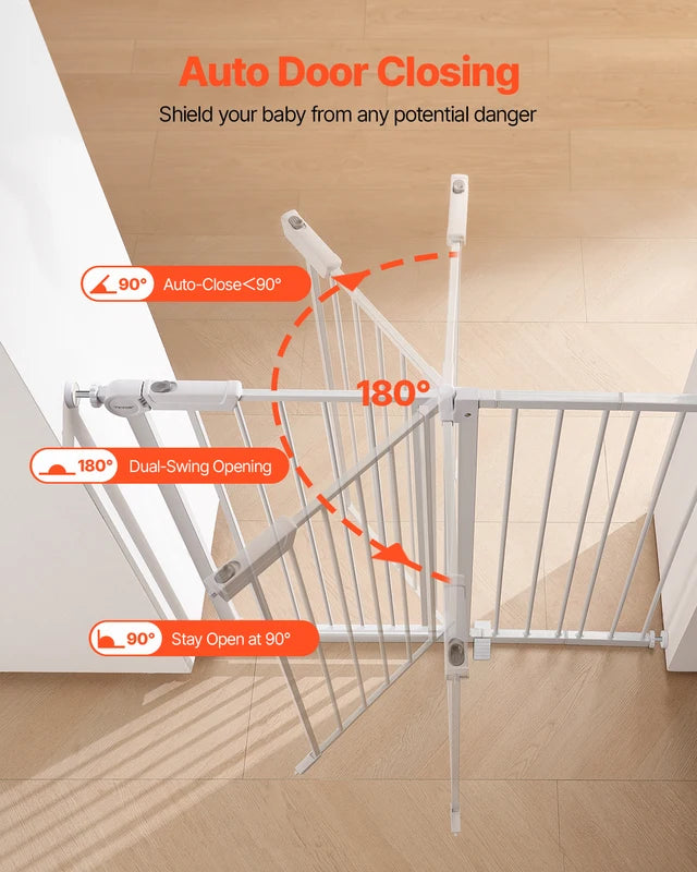 Baby & Pet Gate 28-36 Inch Tall Pressure Mount Walk Thru Child & Dog Safety Gate