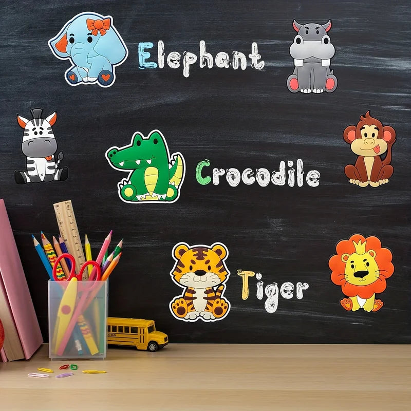 10PCS Cute Animal Refrigerator Magnets Set - Kitchen Decor & Whiteboard Accessories