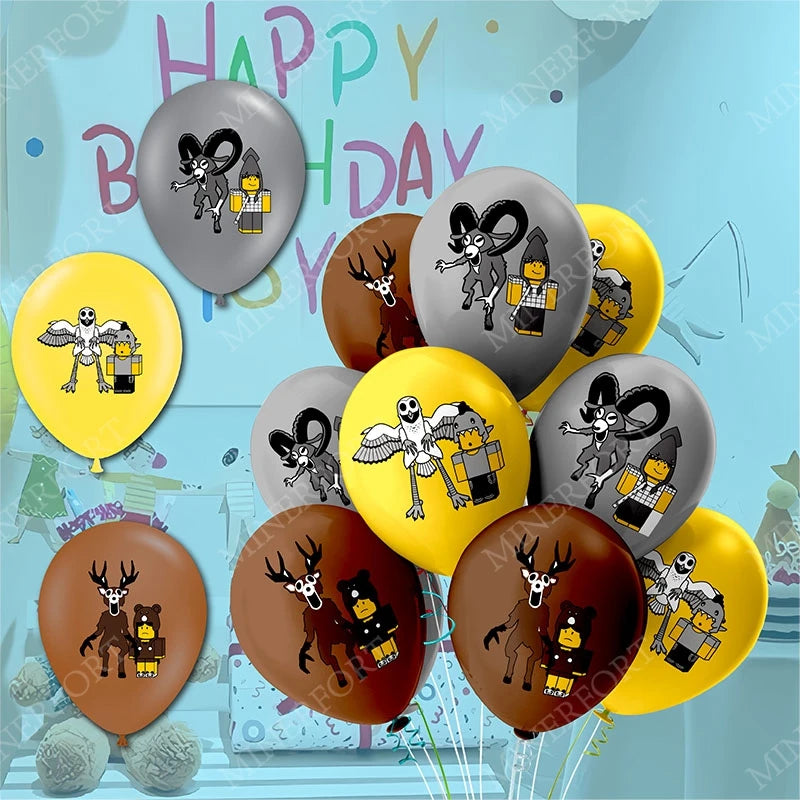Kids Party Latex Balloons Set - Robot 99 Nights in the Forest Design, 12 Pack