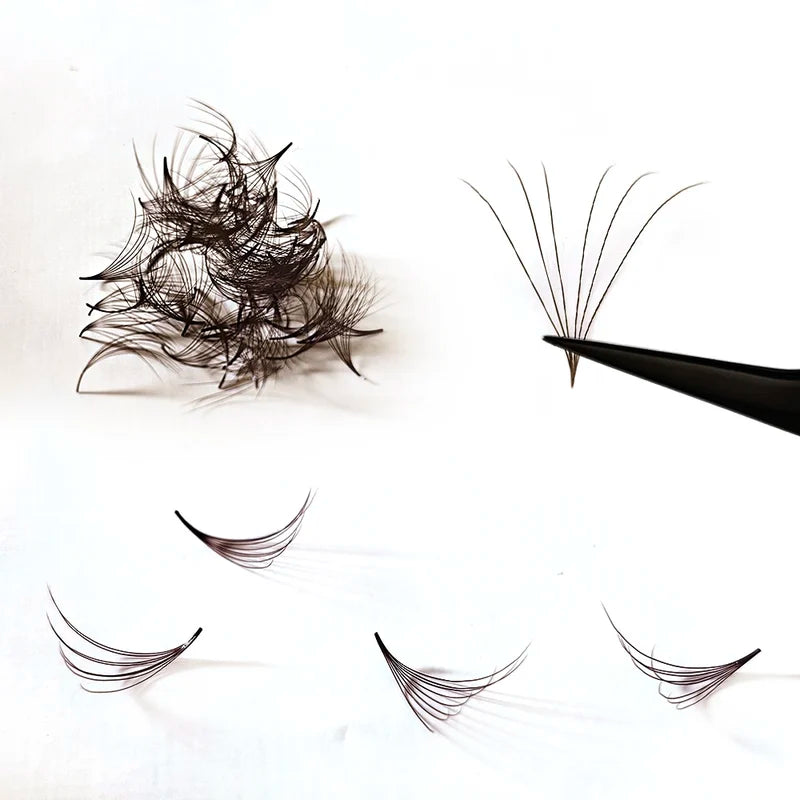 Premium 3D 12D Russian Volume Lash Extensions - Black & Silver, 14-15mm