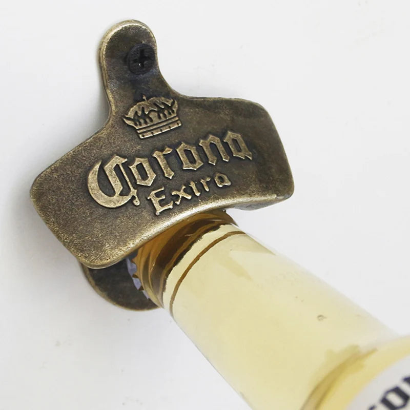 Wall Mounted Bottle Opener with Decorative Alloy Finish Wall Decor for Bar & Cafe
