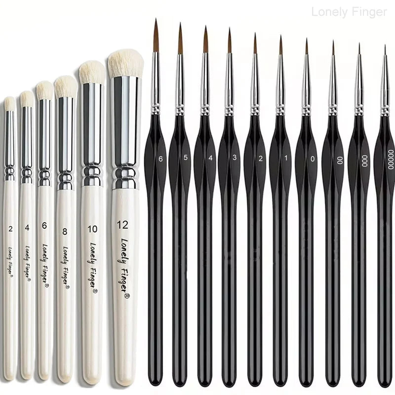 Miniature Painting Dry Brush Set - Watercolor, Acrylic & Oil Paints