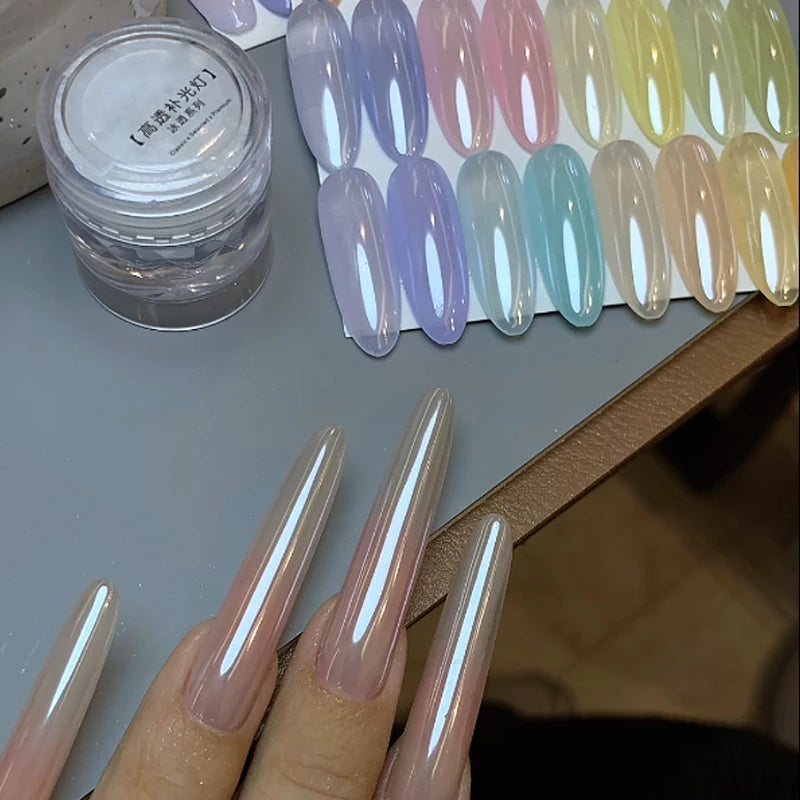 Mirror Bright Plating Aurora Glitter Powder for Nails - Highlight & Shimmer Dust