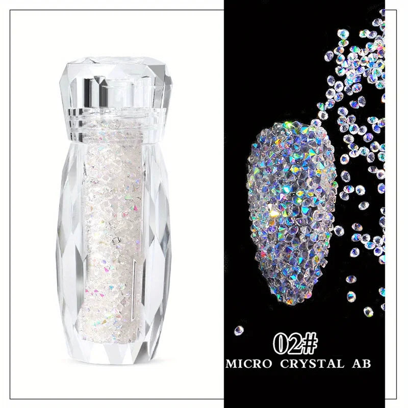 Sparkling Caviar Bead Rhinestones Set for 3D Nail Art DIY Fairy-Tale Manicure