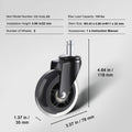 Universal Office Chair Wheels Set - 2/3 Inch Caster Replacement for Hardwood & Carpet Floors