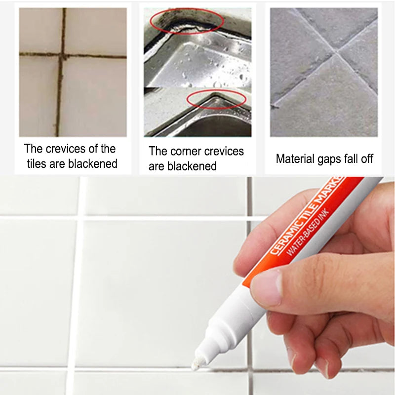 Waterproof Tile Grout Marker Pen for Seam Repair - 12 Colors Optional