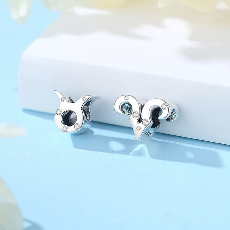 925 Sterling Silver Zodiac Charms Beads for Bracelets and Necklaces