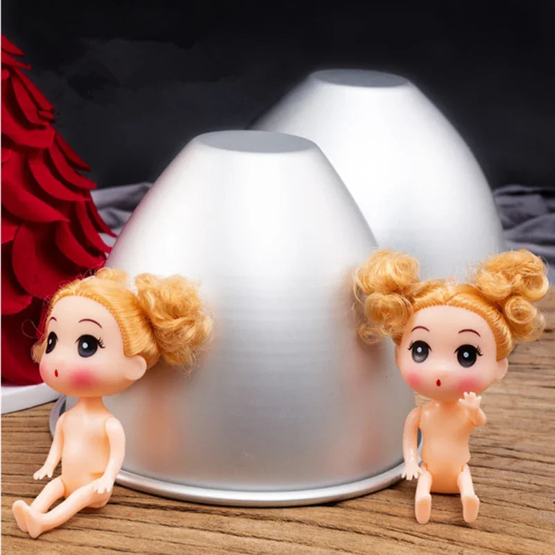 Aluminum Doll Cake Mold for Dress Cakes and Halloween Decorations - 4/6/7/8 Inch Sizes