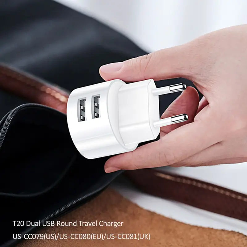 Dual USB Wall Charger 5V 2.1A Fast Charging Adapter for Mobile Phones