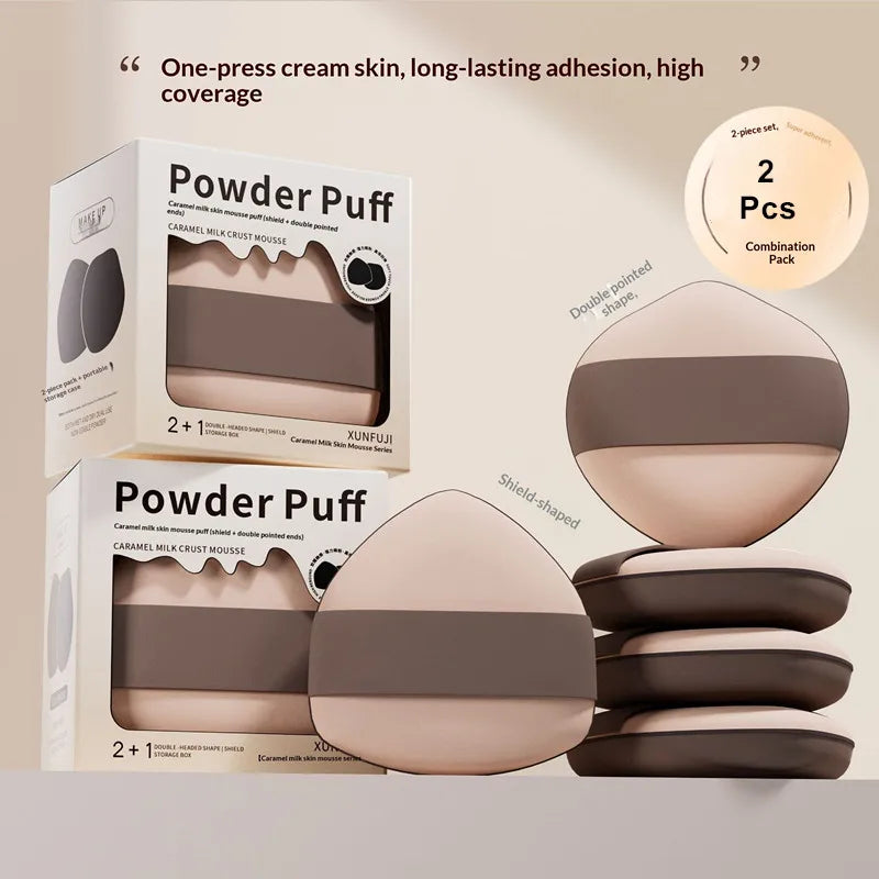 Double-Sided Makeup Sponge Set - Soft Foundation Blender for Wet & Dry Use