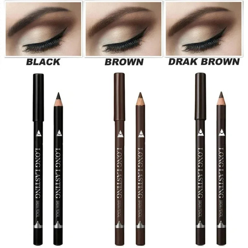 Waterproof Dual-Use Eyebrow & Eyeliner Pencil Set - Long Lasting, Sweat & Halo Proof