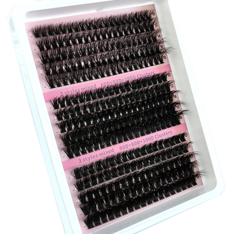 DIY 5D Fluffy Eyelash Clusters - Thick Wispy Extensions 10-20mm