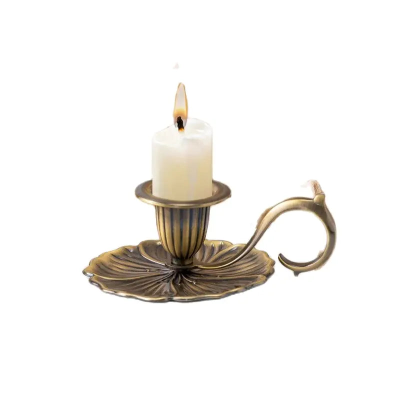 European Style Church Candlestick Decor Zinc Composite Candle Holder Home Office Living Room