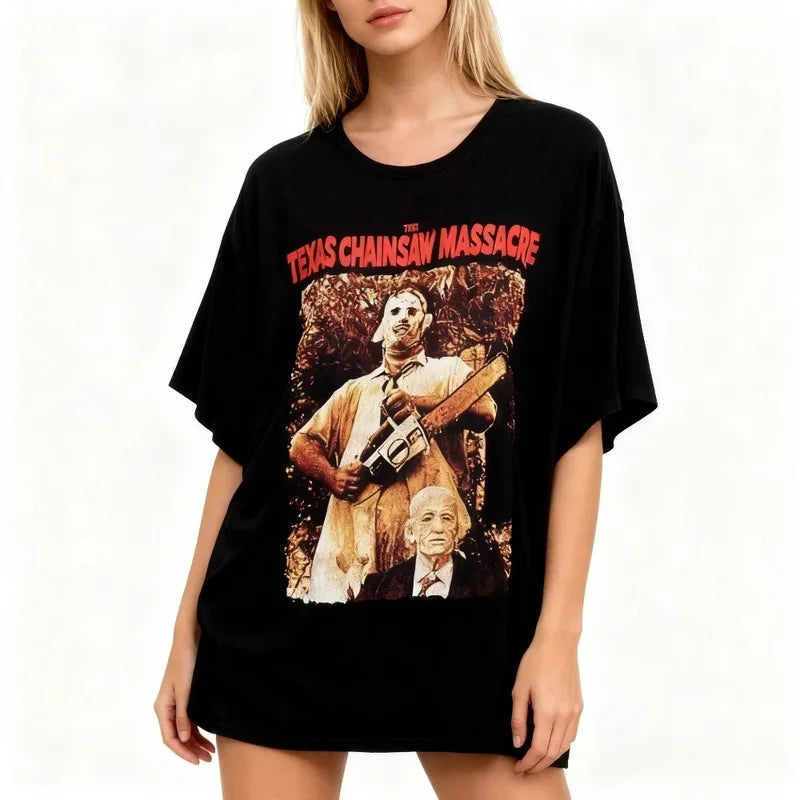 Texas Chainsaw Massacre Horror Movie T Shirt for Halloween - Scary Horror Design