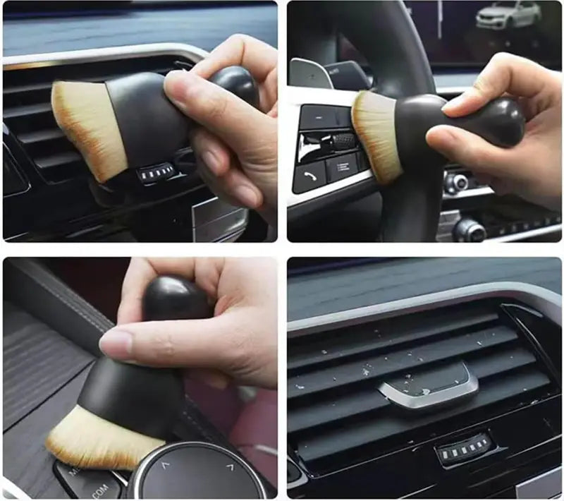 Car Interior Cleaning Brush Soft Fur Dust and Crevice Detailing Tool