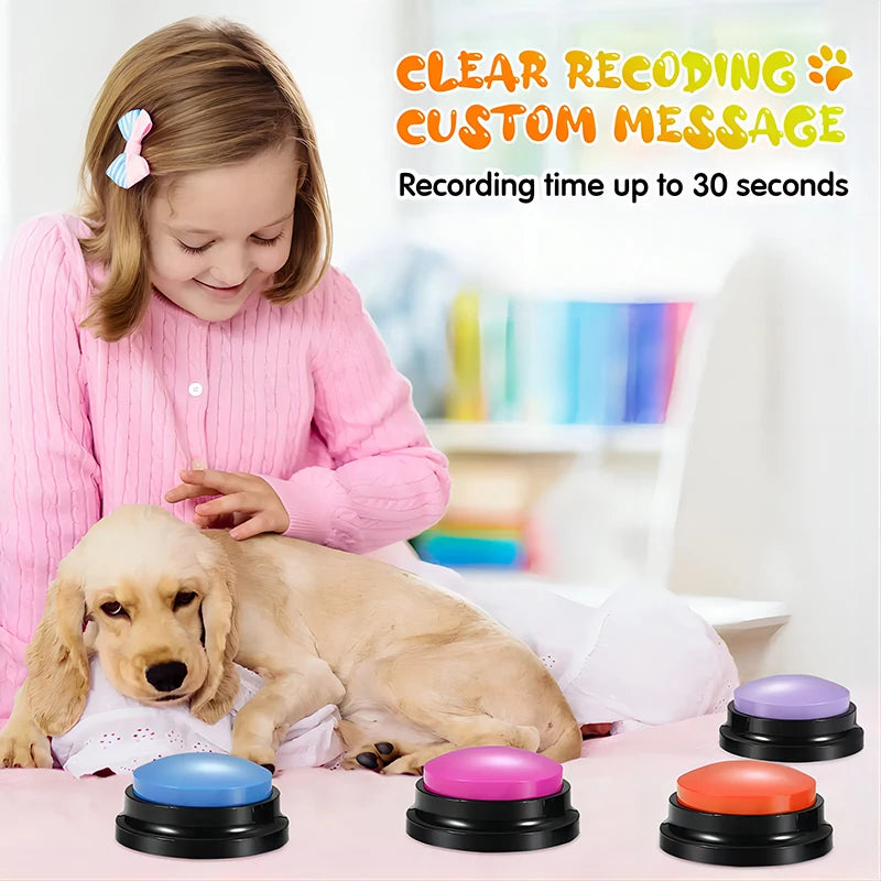 Recordable Dog Toy with Talking Buttons - Portable Pet Training & Communication
