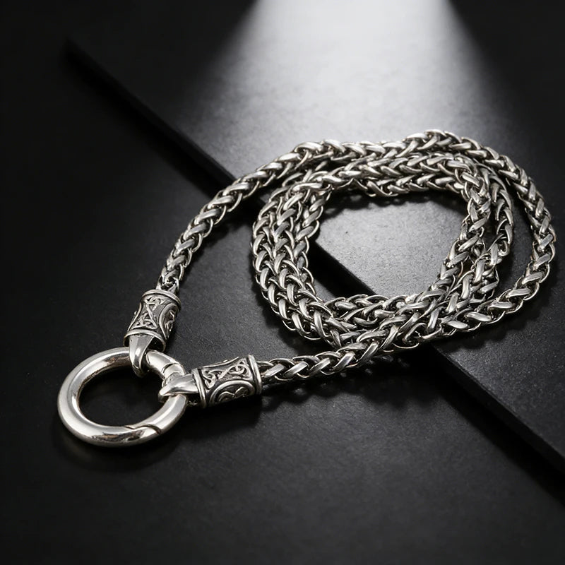 Men's Minimalist Dragon Bone Chain Necklace - Durable Snake Weaving Pendant