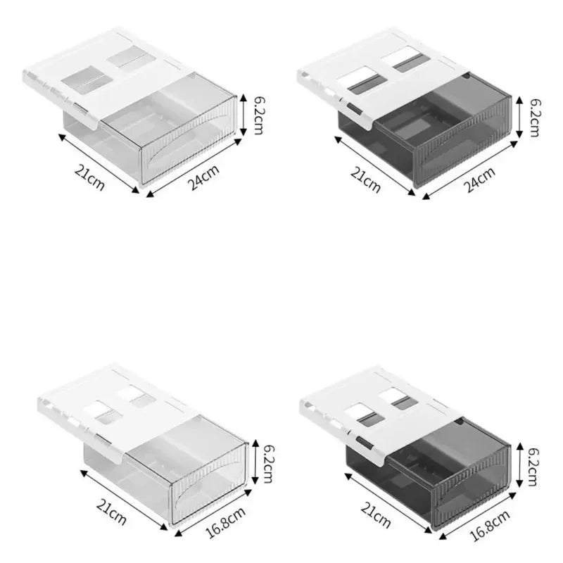 Under-Table Drawer Storage Box Self-Adhesive Office Desk Organizer Large Capacity