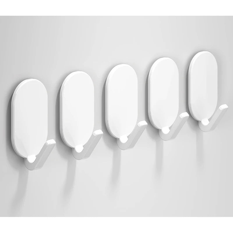 Self-Adhesive Wall Hooks Set - Heavy Duty Key Coat Towel Hanger for Bathroom & Kitchen