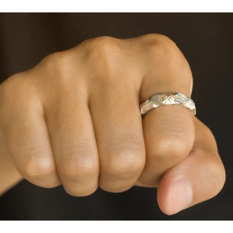 Adjustable Wishing Stone Totem Ring - Stainless Steel Punk Jewelry for Men Women