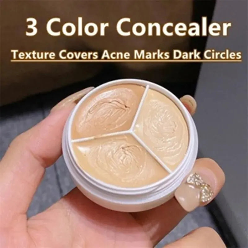 3-Color Concealer Palette for Dark Circles Blemishes Face Makeup