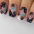 24Pcs Square Short Coverage Press-On Nails Halloween Fake Nails Reusable False Nails