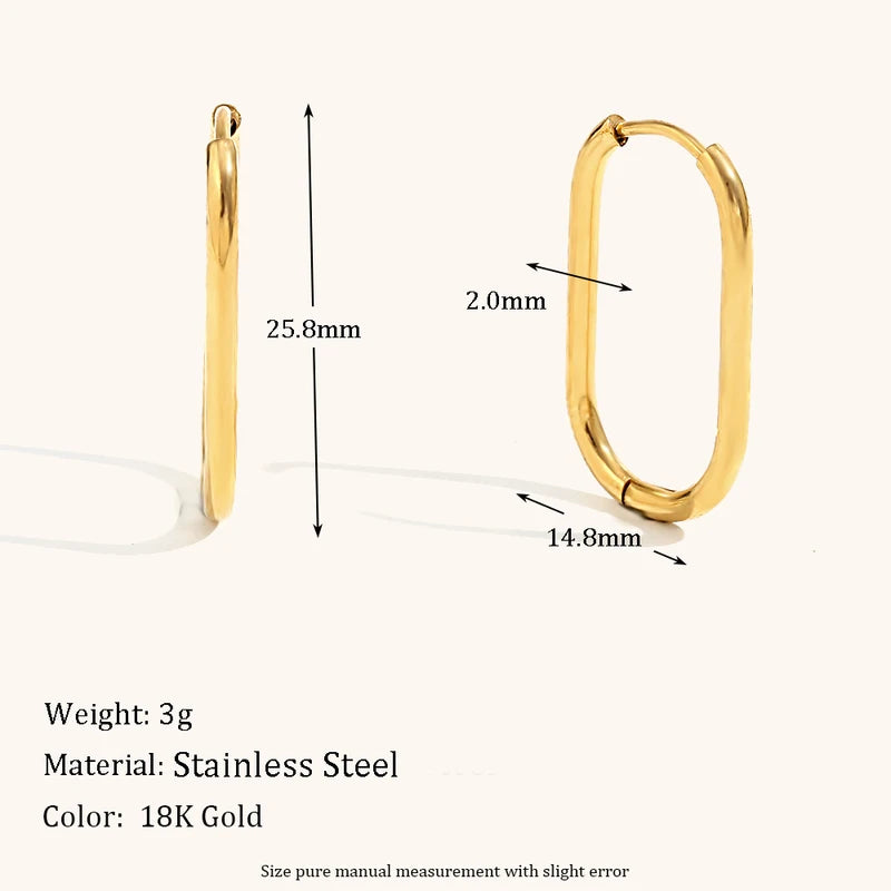 Stainless Steel Hoop Earrings for Women - Hypoallergenic & Waterproof Jewelry
