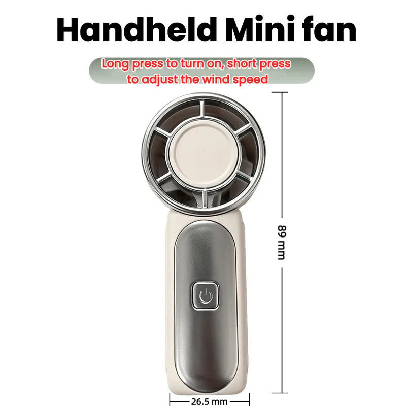 Mini Handheld Portable Fan 5-Speed Rechargeable Pocket Fan for Outdoor Use