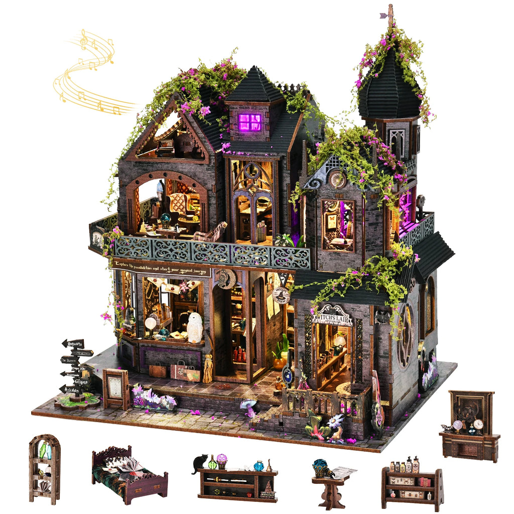 DIY Wooden Castle Book Nook Kit - 3D Dollhouse Model & Bookend Home Decor