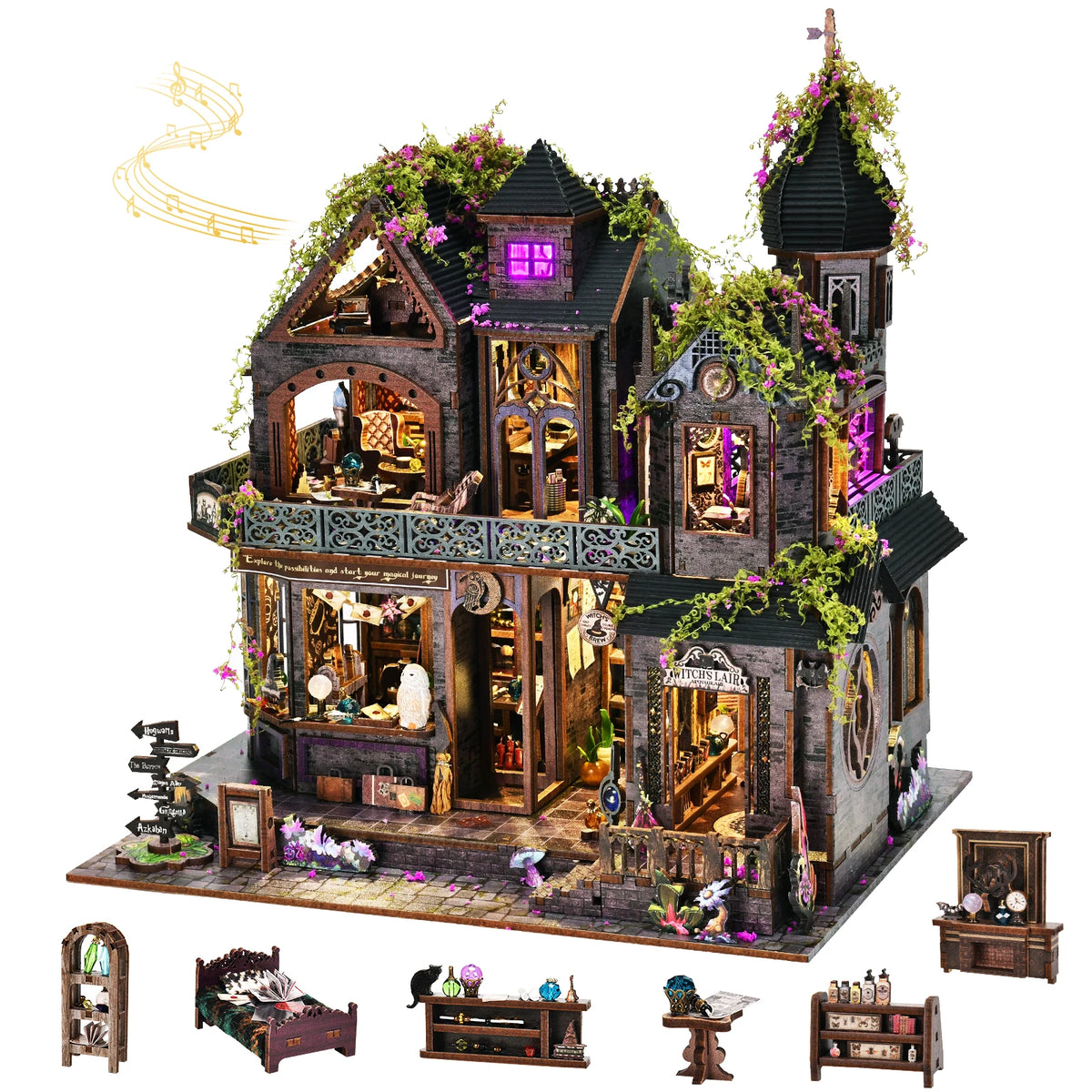 DIY Wooden Castle Book Nook Kit - 3D Dollhouse Model & Bookend Home Decor